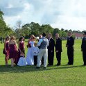 Staging the wedding party for the flyover